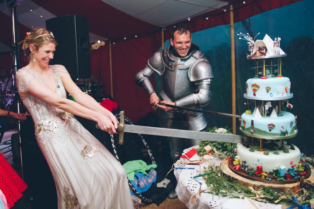 bride and knight in shining armour